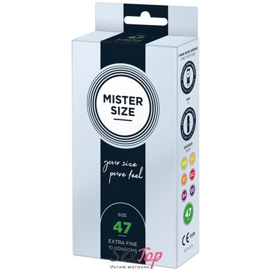 Презервативи Mister Size - pure feel - 47 (10 condoms), товщина 0,05 мм SO8042 фото