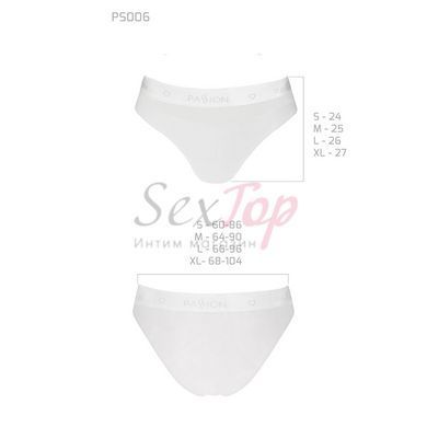 Трусики з прозорою вставкою Passion PS006 PANTIES XL, white - фото товару 5