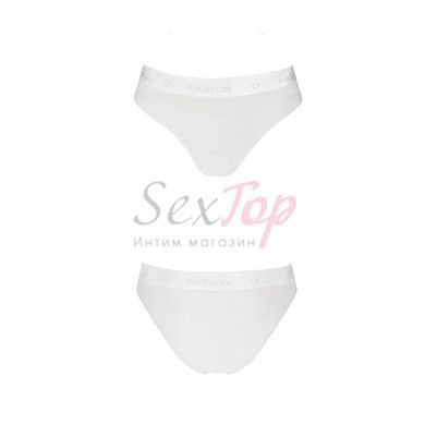 Трусики з прозорою вставкою Passion PS006 PANTIES XL, white - фото товару 4