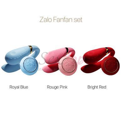 Смартвібратор для пар Zalo Fanfan set Bright Red, пульт ДК - фото товару 9