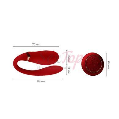 Смартвібратор для пар Zalo Fanfan set Bright Red, пульт ДК - фото товару 3