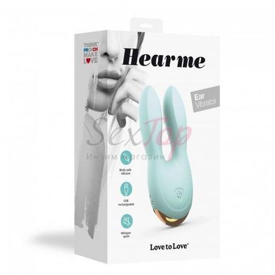 Вібратор-кролик Love To Love Hear Me Menthe з двома моторчиками і різнобарвною LED-підсвіткою - фото товару 4