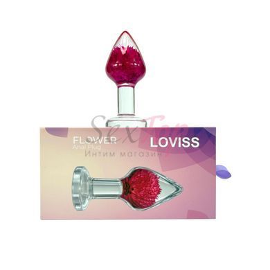 Роскошная анальная пробка Loviss Gomphrena Globosa Anal Plug с настоящим амарантом внутри &mdash;  фото товара 2