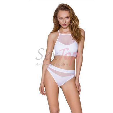 Трусики з прозорою вставкою Passion PS006 PANTIES XL, white - фото товару 2