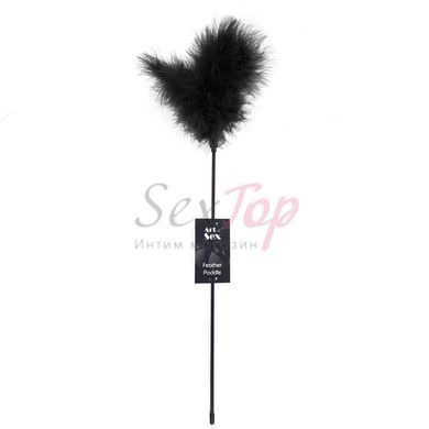 Щекоталка черная Art of Sex - Feather Paddle, перо молодого индюка &mdash;  фото товара 3
