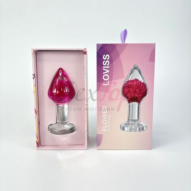 Роскошная анальная пробка Loviss Gomphrena Globosa Anal Plug с настоящим амарантом внутри &mdash;  фото товара 10
