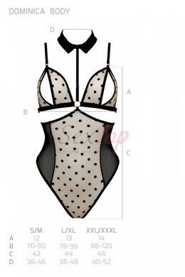 Боди с открытой грудью Passion DOMINICA BODY XXL/XXXL black, воротник-чокер, корсет &mdash;  фото товара 7