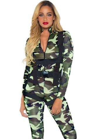 Еротичний костюм десантниці Leg Avenue Pretty Paratrooper XL, комбінезон, портупея - фото товару 1