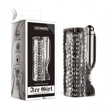 Мастурбатор для мужчин с вибрацией 10 Speed vibration Ice Girl Textured Sensation Stroker прозрачный, Прозрачный - 1