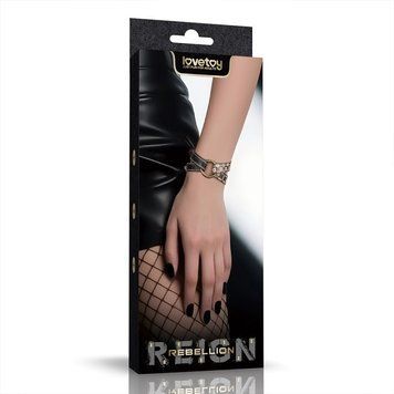 Браслет манжета для фіксації рук коричневого кольору Lovetoy Rebellion Reign TwinBand - фото товару 1