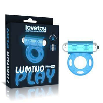 Вібраційне кільце для пеніса блакитне Lovetoy Lumino Play - фото товару 1