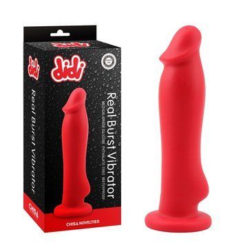 Вібратор реалістичний на присосці червоного кольору Chisa Real Burst Vibrator, Червоний - 1