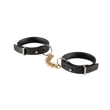 Наручники з екошкіри Bijoux Indiscrets Maze &ndash; Thin Handcuffs Black, Черный/золотистый - 1