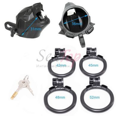 Пояс вірності для чоловіків чорний Bdsm4u Jaguar Shaped - фото товару 4