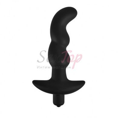Анальная вибропробка с изгибом черного цвета Vscnovelty Perfect Vibrating Butt Plug &mdash;  фото товара 2