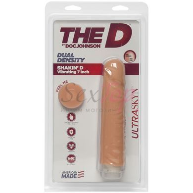 Фаллоимитатор Doc Johnson The D: Shakin D 7 Inch Vibro ULTRASKYN, диаметр 3,8см, плавная регулировка &mdash;  фото товара 2
