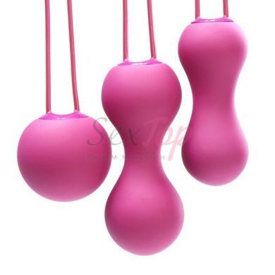 Набор вагинальных шариков Je Joue - Ami Fuchsia, диаметр 3,8-3,3-2,7см, вес 54-71-100гр &mdash;  фото товара 3