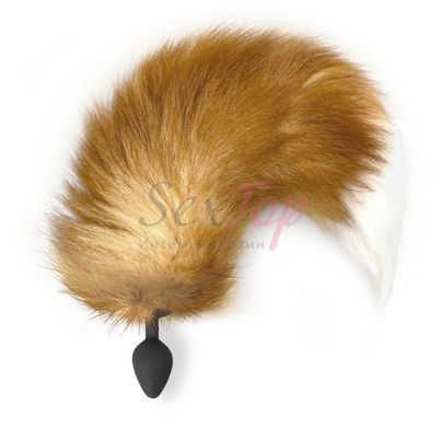Силиконовая анальная пробка с хвостом из натурального меха Art of Sex size M Red Fox fox &mdash;  фото товара 2