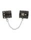 Широкие наручники с блестками и цепью Obsessive A747 cuffs, черно-серебряные SO7192 фото 3