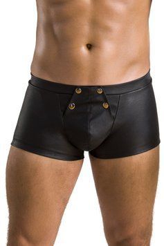 Мужские кожаные боксеры с клапаном Passion 050 Short Patrick S/M Black,  - 1
