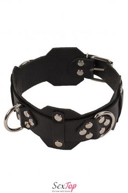 Нашийник VIP Leather Collar, black 280169 фото
