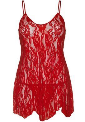 Сорочка бебі-дол Leg Avenue Rose Lace Flair Chemise Red, One Size - фото товару 3
