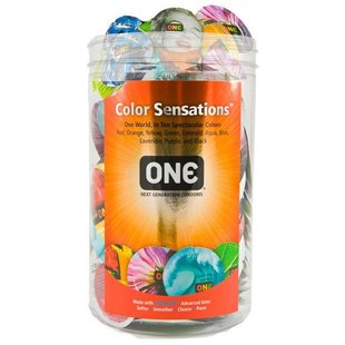 Набор презервативов ONE Color Sensations 100 шт, мегапак тюб - SX0740