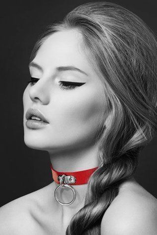 Чокер с кольцом для поводка Bijoux Pour Toi - FETISH Red, экокожа &mdash;  фото товара 1