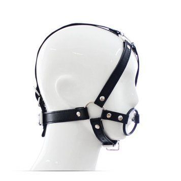 Кляп в рот с ремешками на голову O-ring Gag Harness черного цвета, Черный - 1
