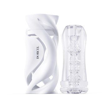 Мастурбатор Dorcel DEEP BLOW WHITE, двойное использование, Прозрачный - 1
