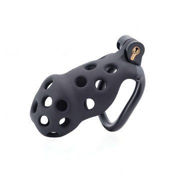 Устройство целомудрия на член для мужчин 3D Printing Resin Chastity Device Medium черного цвета &mdash;  фото товара 1