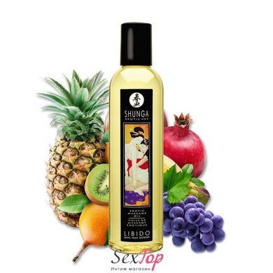 Масажне масло Shunga Libido - Exotic Fruit (250 мл) натуральне зволожуючий SO2871 фото