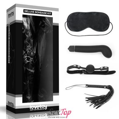 Набор для сексуальных бдсм игр Deluxe Bondage Kit (маска, g-вибратор, кляп, плеть) IXI40360 фото