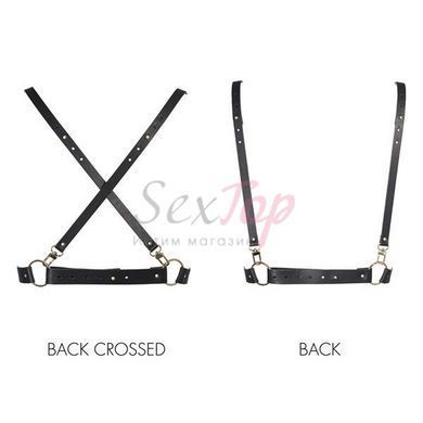 Портупея Bijoux Indiscrets MAZE - X Harness Black, екошкіра, Черный - 2