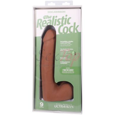 Фаллоимитатор Doc Johnson The Realistic Cock ULTRASKYN - 9 Inch with Balls Caramel &mdash;  фото товара 9