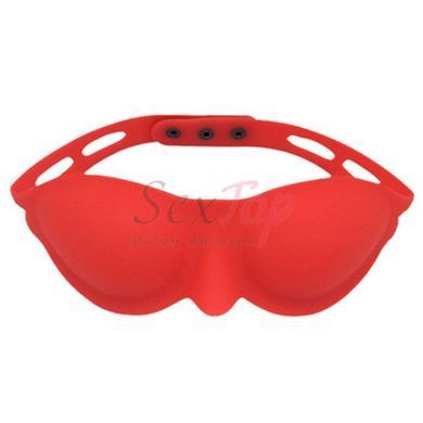 Бондажна маска силіконова БДСМ червоного кольору Bdsm4u - фото товару 2