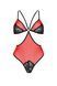 Полупрозрачное боди с кружевом Passion PEONIA BODY XXL/XXXL red &mdash; фото 3 из 7