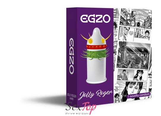 Насадка на член EGZO Jolly Roger (презерватив с усиками) SO2015 фото