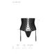 Пояс-корсет з екошкіри Celine Set black L/XL — Passion: шнурівка, знімні пажі для панчіх, стрінги SO6409 фото 7