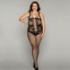 Сітчастий бодістокінг JSY &laquo;Ніжна Люсі&raquo; Plus Size, black, імітація боді, імітація шнурівки &mdash; фото 3 з 5