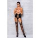 Пояс-корсет з екошкіри Celine Set black L/XL — Passion: шнурівка, знімні пажі для панчіх, стрінги SO6409 фото 3