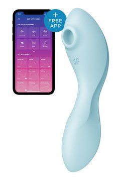 Вакуумный смарт-стимулятор с вибрацией Satisfyer Curvy Trinity 5 (Blue) (мятая упаковка!!!),  - 1