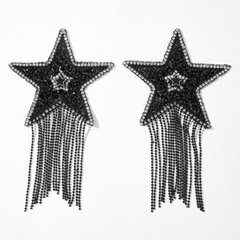 Пестис-зірки з бахромою JSY Nipple Sticker RT236112 Black, стікери SO8330 фото
