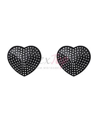 Накладки-сердечки на соски со стразами Obsessive A750 nipple covers, черные &mdash;  фото товара 3