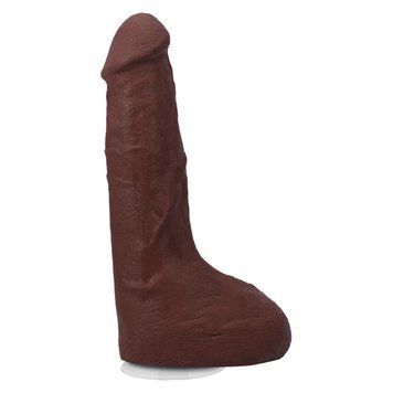 Кончающий фаллоимитатор Doc Johnson The Realistic Cock ULTRASKYN - Squirting 9,5 Inch Chocolate,  - 1