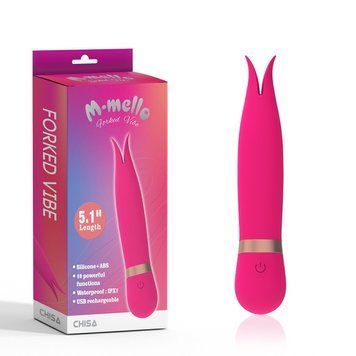 Вібратор для стимуляції клітора рожевого кольору Chisa Forked Vibe, Рожевий - 1