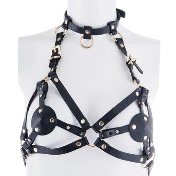 Портупея на грудь LOCKINK SEVANDA Queen Chest Harness with Removable Bra,  - 1