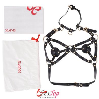 Портупея на грудь LOCKINK SEVANDA Queen Chest Harness with Removable Bra - SX0873