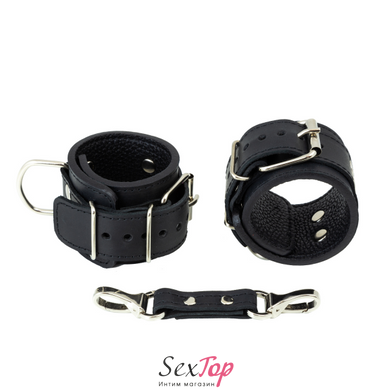 Премиум наручники LOVECRAFT черные, натуральная кожа, в подарочной упаковке SO3291 фото