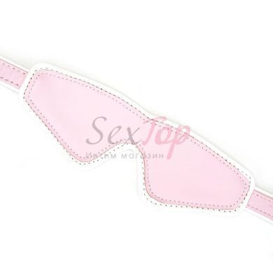 Шкіряна маска на очі Liebe Seele White & Pink Fairy Goat Leather Blindfold - фото товару 3